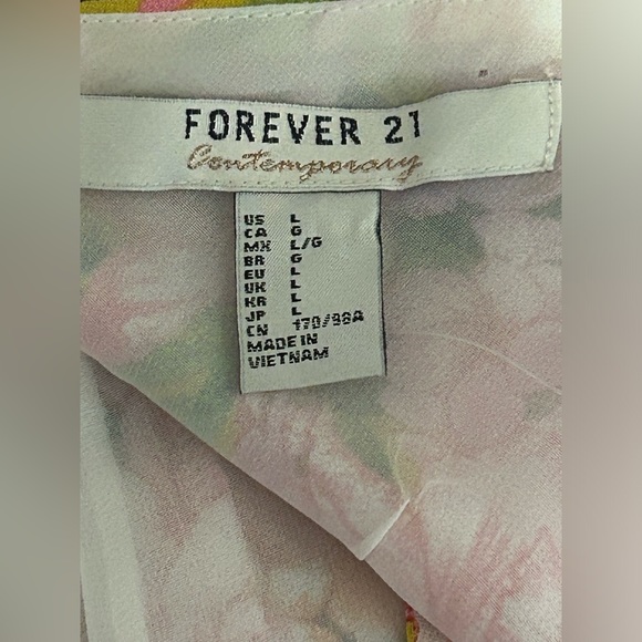 FOREVER 21 Pink Floral Tropical Print Wrap Dress - Picture 3 of 4